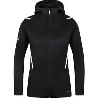 Jako Veste de loisirs pour femmes Challenge avec capuche, Couleur:noir chiné/blanc, Taille:42
