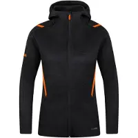 Jako Challenge Veste De Loisir Avec Capuchon Femmes - Noir Mélange / Orange Fluo | Taille: 36