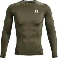 Under Armour T-shirt à manches longues HeatGear Compression pour homme, XX-Large, Marine OD Green / Blanc