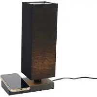 TRIO Lampe de table noire Haley avec chargeur Qi
