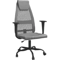 vidaXL Chaise de bureau , réglable en hauteur, gris, tissu maillé et similicuir