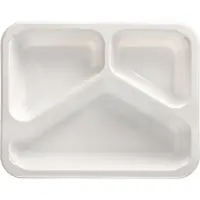 Starpak 50 plateaux-repas 1,095 l, Contenant à usage unique, Blanc