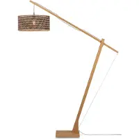 Good&Mojo - Lampadaire Java - Bambou/noir - 175x50x207cm pour salon, chambre à coucher