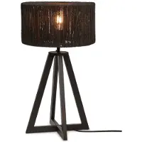 Good&Mojo - Lampe de table Iguazu - Bambou/Jute Noir - Ø30x51cm lampe de table - lampe de chevet, salon, chambre à coucher