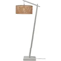 Good&Mojo - Lampadaire Java - Bambou blanc/naturel - 75x50x176cm pour salon, chambre à coucher