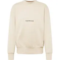 Calvin Klein Hommes, Pull-over, Beige Cotton Men Sweatshirt, Beige, (XXL)