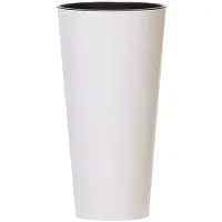 Prosperplast Tubus Slim Shine Pot De Fleurs Avec Insert 8l Blanc