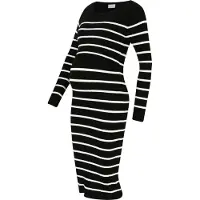Mamalicious Robes en maille 'New Siv June' noir / blanc cassé