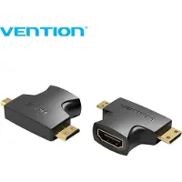 Vention HDMI Adaptateur 2 en 1 AGFB0/ HDMI femelle vers Micro HDMI mâle - Mini HDMI mâle
