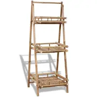 vidaXL Étagère à plantes pliable 3 niveaux Bambou