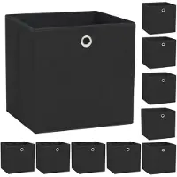vidaXL Boîtes de rangement 10 pcs. Non tissé 32 x 32 x 32 cm Noir