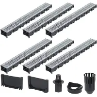 vidaXL Canaux de drainage 6 pcs. Acier galvanisé 6 m