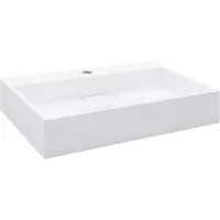 vidaXL Lavabo 60 x 38 x 11 cm Fonte minérale/fonte de marbre blanc