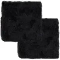 vidaXL Coussins de chaise lot de 2 Gris foncé Mouton véritable