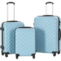 vidaXL Ensemble de trolleys à coque dure 3 pcs. Bleu ABS