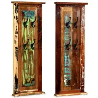 vidaXL Porte-manteau 2 pcs Bois de récupération massif 38x100 cm