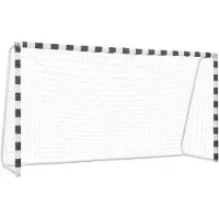 vidaXL But de football 300x160x90 cm Métal noir et blanc