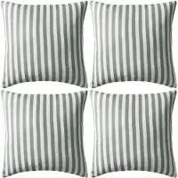 Super Merchant Oreiller d'extérieur lot de 4 Impression rayure 45 x 45 cm Gris