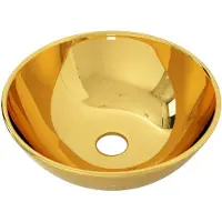 vidaXL Lavabo 28 x 10 cm céramique Golden