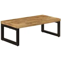 vidaXL Table basse 100x50x35 cm en bois massif de manguier et acier