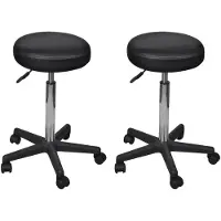 vidaXL Tabouret de bureau 2 pièces noir 35,5x84 cm similicuir
