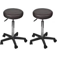vidaXL Tabouret de bureau 2 pcs. Marron 35,5x84 cm similicuir