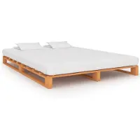 vidaXL Lit de palette brun en pin 140x200 cm