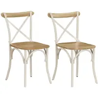 vidaXL Chaises croisées 2 pcs. Blanc Bois massif Mango