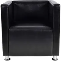 vidaXL Fauteuil cube noir similicuir