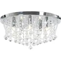 vidaXL Plafonnier avec perles de cristal argenté rond 4x G9 ampoules