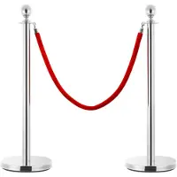 vidaXL VIP Poteau de délimitation 3 pièces acier inoxydable argenté