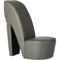 vidaXL Chaise en forme de talon aiguille Gris Similicuir