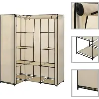 vidaXL Armoire d'angle Crème 130 x 87 x 169 cm