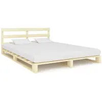 vidaXL Cadre de lit de palette sans matelas 140x200 cm bois massif pin