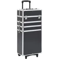 vidaXL Chariot de maquillage Aluminium Noir