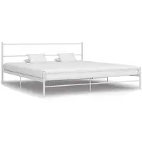 vidaXL Cadre de lit sans matelas blanc métal 180x200 cm