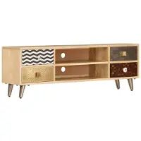 vidaXL Armoire TV 120x30x40 cm en bois massif de manguier