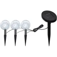 vidaXL Sphère solaire 3 LED lampes de jardin avec piquet de terre & module solaire