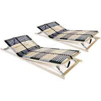 vidaXL Sommier à lattes 2 pcs. avec 42 lattes 7 zones 80x200 cm