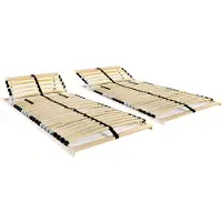 vidaXL Sommier à lattes 2 pcs. avec 28 lattes 7 zones 80x200 cm