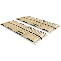 vidaXL Sommier à lattes 2 pcs. avec 28 lattes 7 zones 90x200 cm