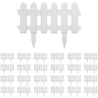 vidaXL Bordure de pelouse 25 pcs. Blanc 10 m PP