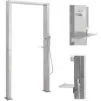 vidaXL Douche de jardin en acier inoxydable double buses