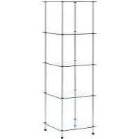 vidaXL Étagère 5 niveaux Transparent 40x40x130 cm Verre trempé