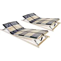 vidaXL Sommier à lattes 2 pièces avec 42 lattes 7 zones 90 x 200 cm