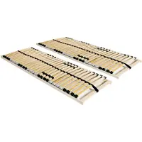 vidaXL Sommier à lattes 2 pcs. avec 28 lattes 7 zones 80x200 cm