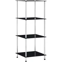 vidaXL Étagère 4 niveaux Noir 40x40x100 cm Verre trempé
