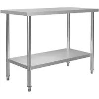 vidaXL Table de travail de cuisine 120 x 60 x 85 cm acier inoxydable