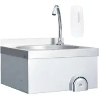 vidaXL -Waschbecken mit Tap- und Seifspender Edelstahl (en anglais)