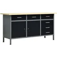 vidaXL Établi Noir 160x60x85 cm Acier